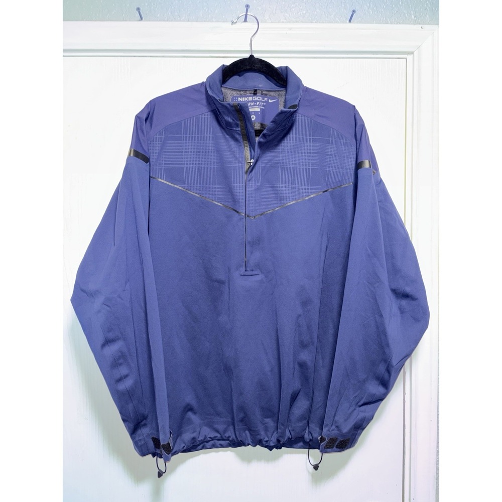NIKE GOLF STORM-FIT 10 WATERPROOF 1/4‎  ZIP Blue JACKET Medium  416273-440